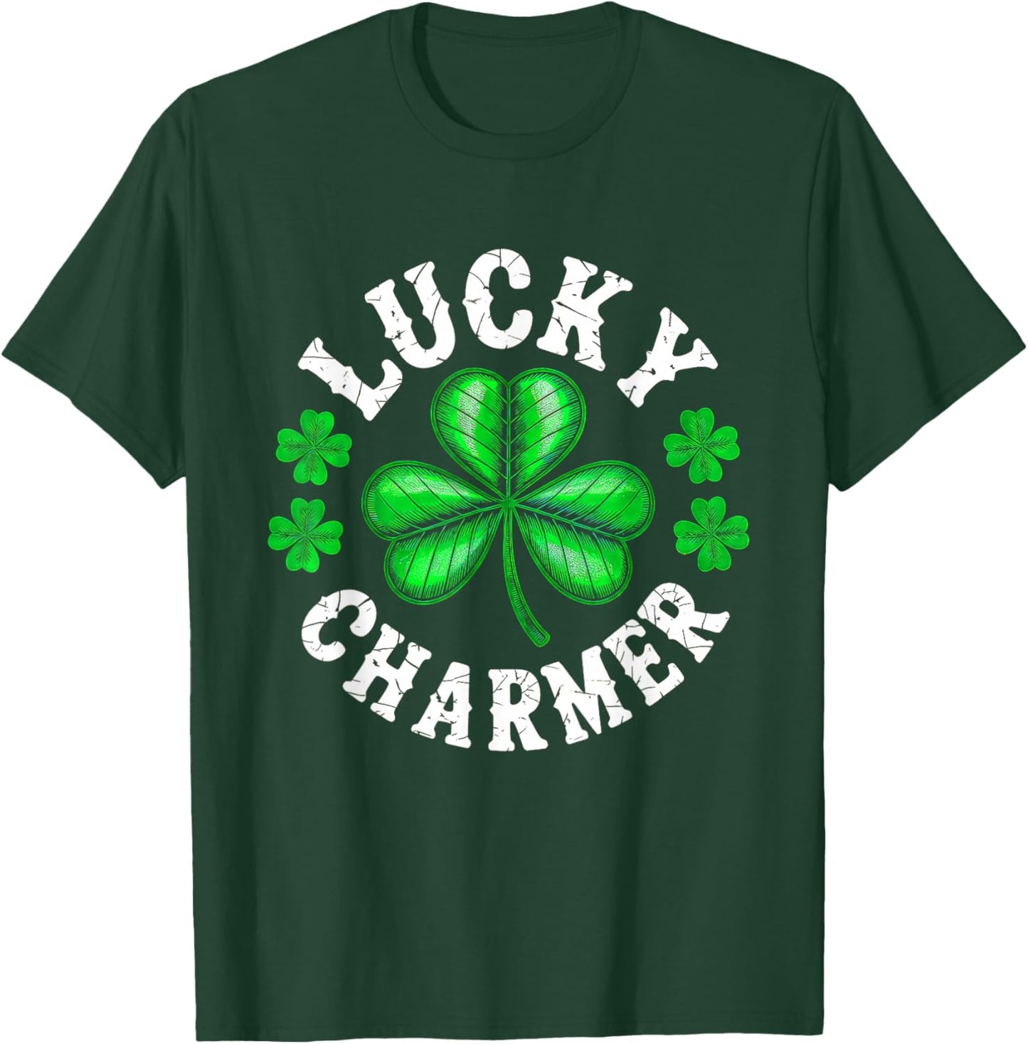 Lucky Charmer Funny Irish Shamrock St Patricks Day 2026 T-Shirt - T-Shirt | Forest