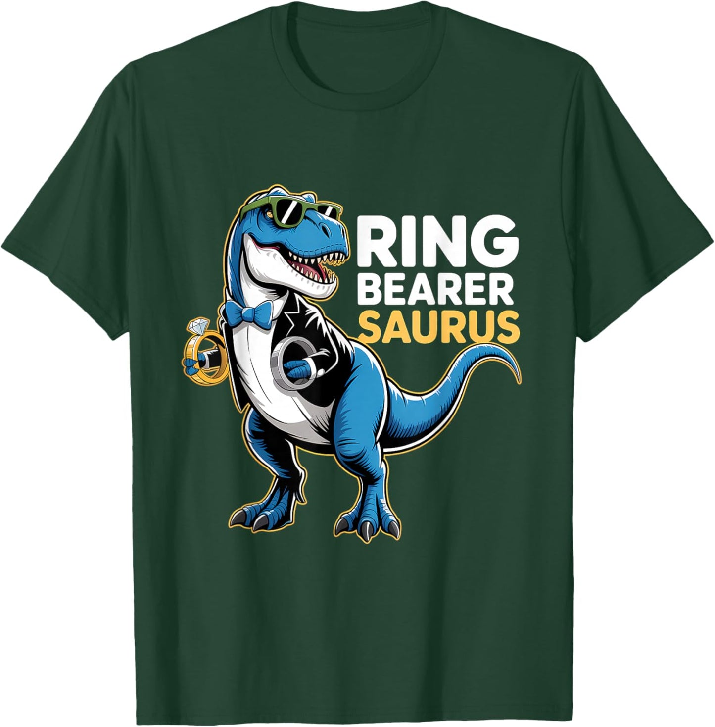 Ring Bearer T-Rex Dino Funny Wedding Party Ring Dinosaur T-Shirt - T-Shirt | Forest