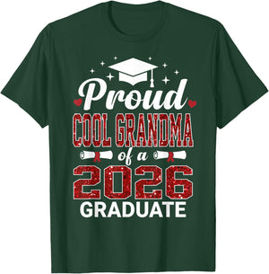Proud Cool Grandma of A 2026 Graduate Class of Graduation T-Shirt - T-Shirt | Forest