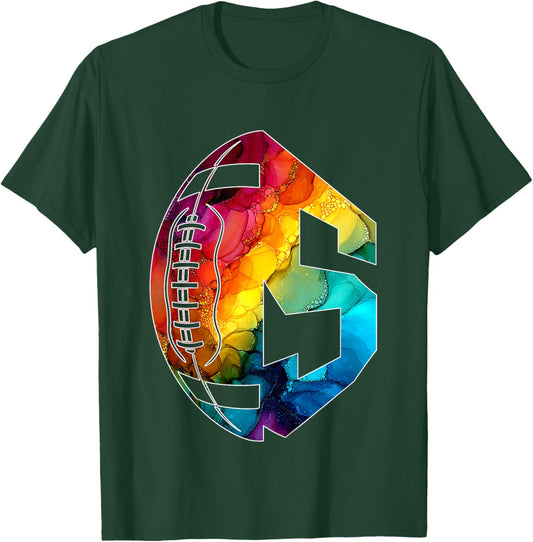 Number 5 Years Football 5TH Birthday T-Shirt - T-Shirt | Forest