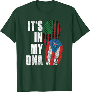 Half Puerto Rican Half African American Flag It’s in My DNA T-Shirt - T-Shirt | Forest