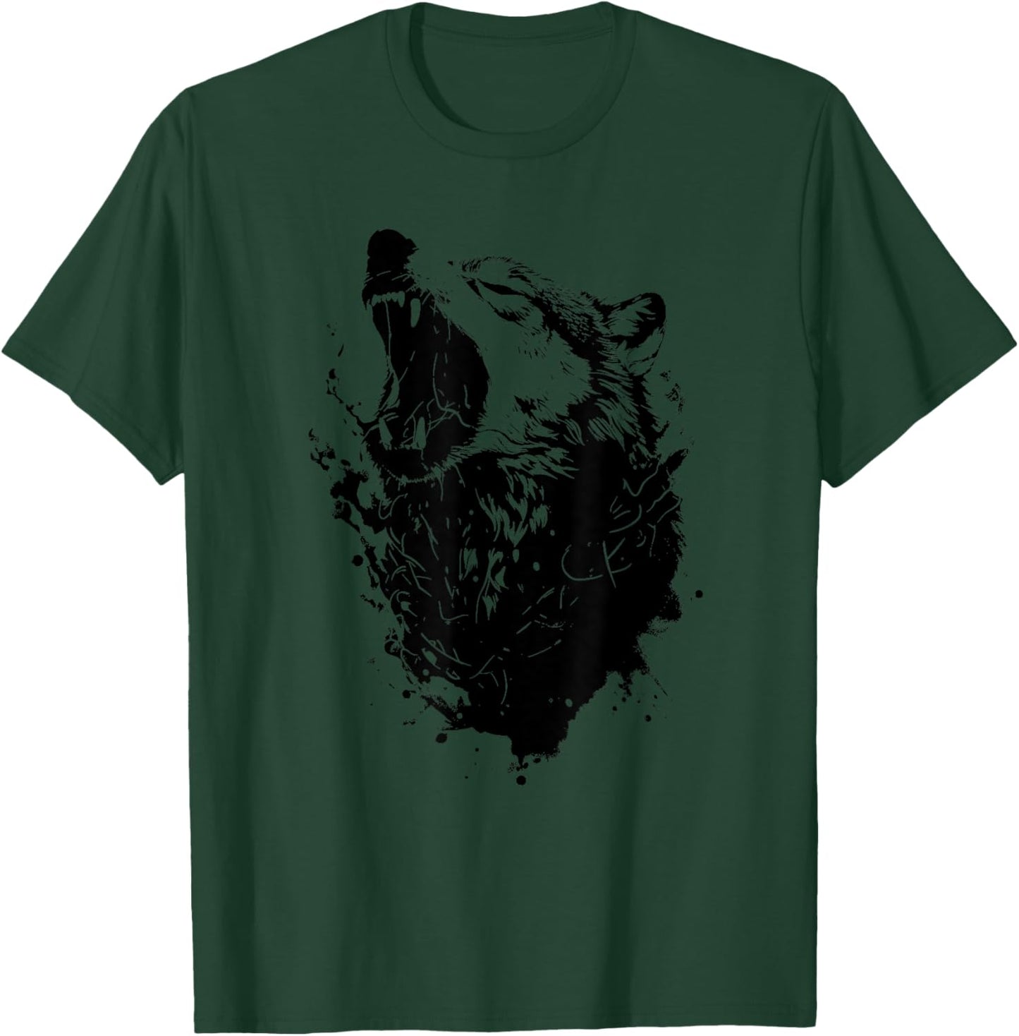 Roaring Wolf Amazing Animal Graphic Wolf T-Shirt - T-Shirt | Forest