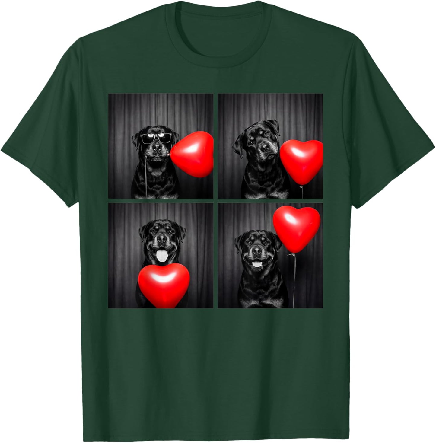 Rottweiler Photobooth Rottie Dog Valentines Design T-Shirt - T-Shirt | Forest