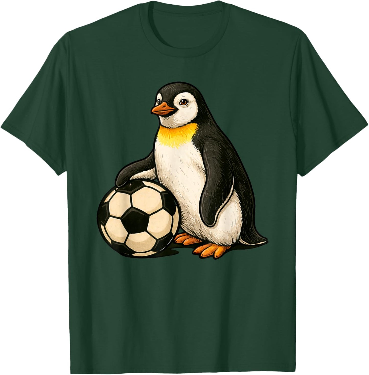 Funny Penguin with A Soccer Ball T-Shirt - T-Shirt | Forest