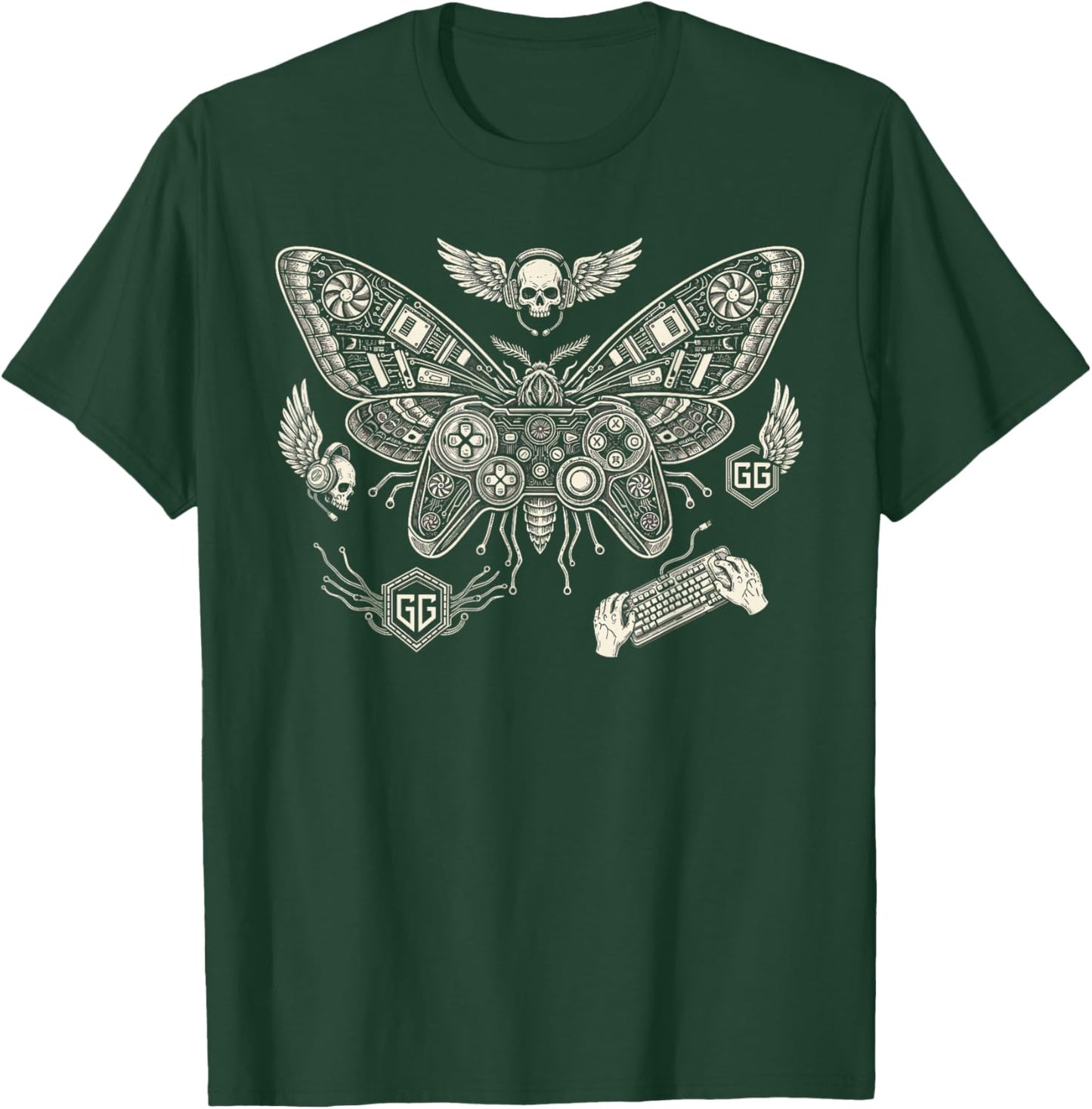 Gamer Enthusiast Cybernetic Controller Computer Gaming T-Shirt - T-Shirt | Forest