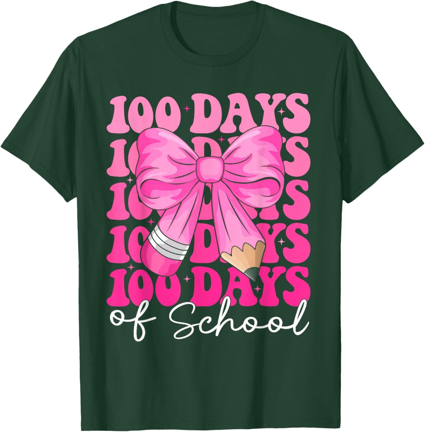100 Days of School Teacher Girls Kids 100th Day of School T-Shirt - T-Shirt | Forest