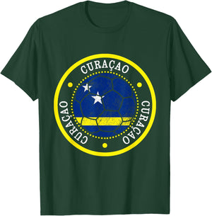 Curacao Soccer Ball,Curacao,Flag of Curacao,Curacao Flag. T-Shirt - T-Shirt | Forest