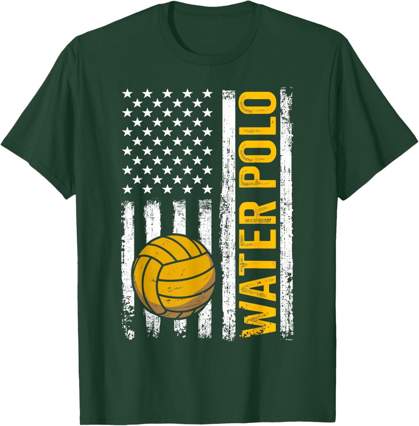 Water Polo American Flag Patriotic T-Shirt - T-Shirt | Forest