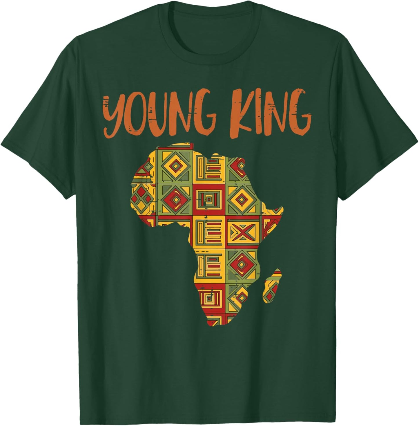 Black History Young King Africa Map African Boys Kids Men T-Shirt - T-Shirt | Forest
