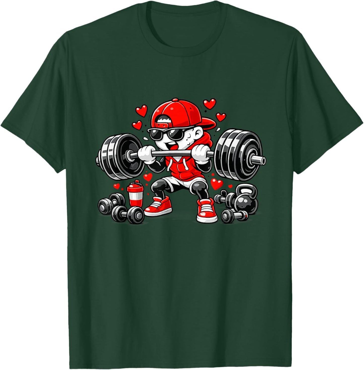 Gym is My Valentine Valentine's Day Drip Icecream Team T-Shirt - T-Shirt | Forest