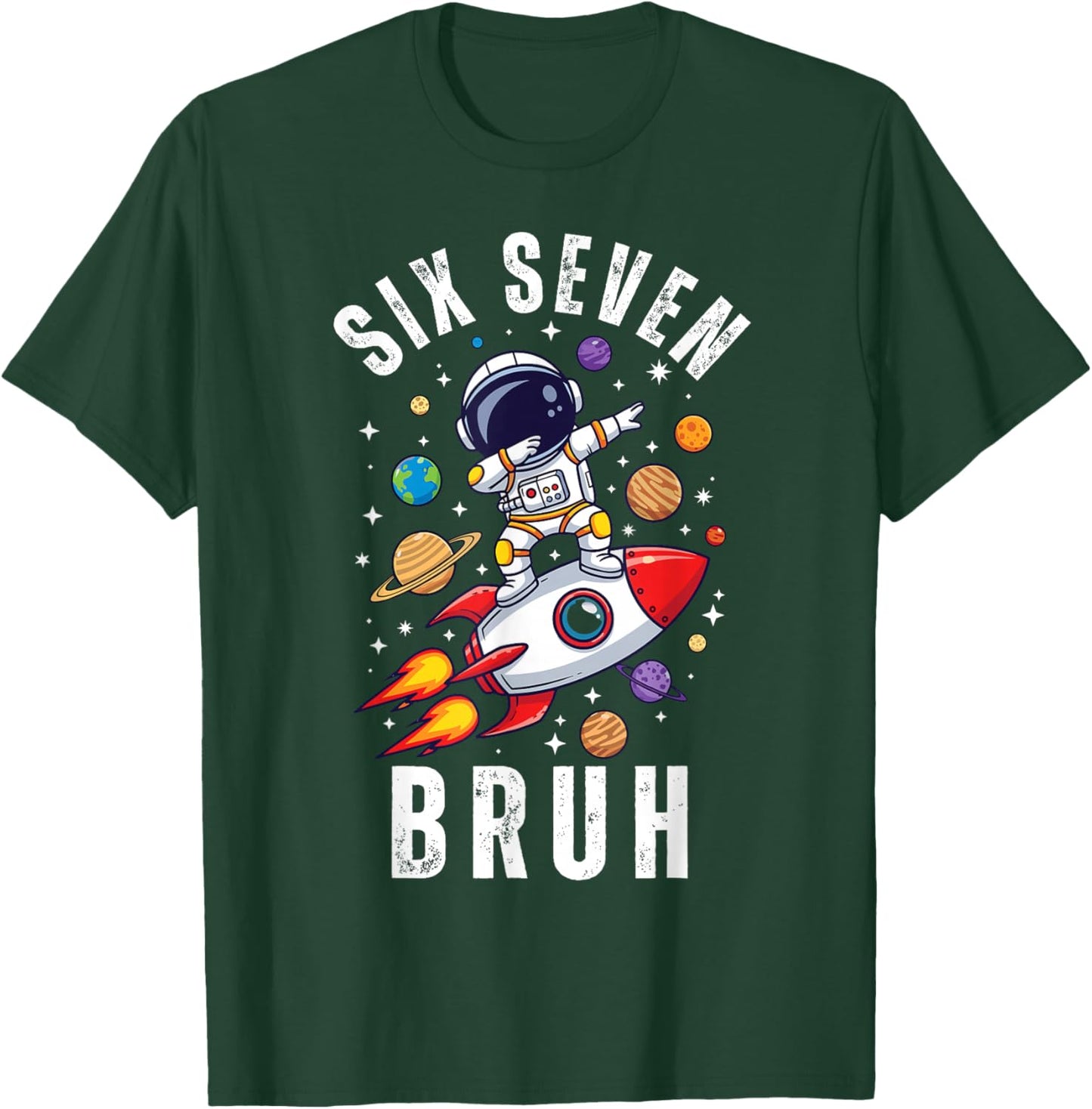 67 Meme Astronaut Dabbing in Space Funny Six Seven Bruh Boys T-Shirt - T-Shirt | Forest