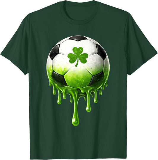 Soccer Drip Shamrock St Patricks Day for Boys Kids Youth T-Shirt - T-Shirt | Forest