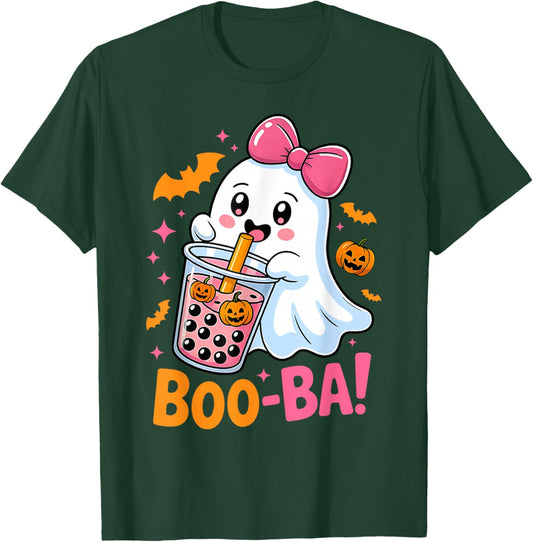 Boo Ba Ghost Boba Tea Cute Pumpkin Funny Halloween Party T-Shirt - T-Shirt | Forest