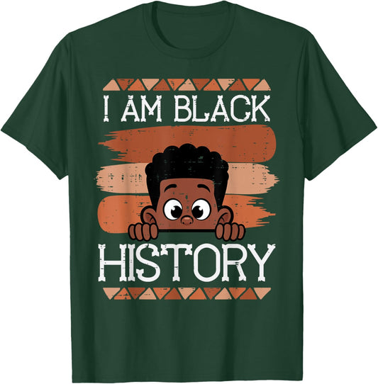 I Am Black History African Boy Peeking Cute Boys Kids Youth T-Shirt - T-Shirt | Forest