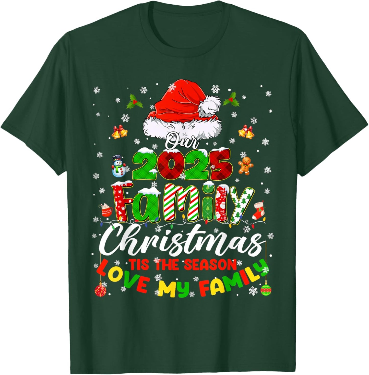 Funny Pajamas Outfit Family Matching Christmas 2025 Gifts PJ T-Shirt - T-Shirt | Forest