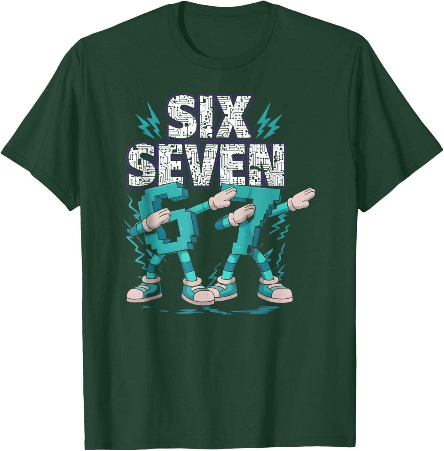 Meme 67 Dabbing Six Seven 6 7 Brainrot Fun Boys Kids T-Shirt - T-Shirt | Forest