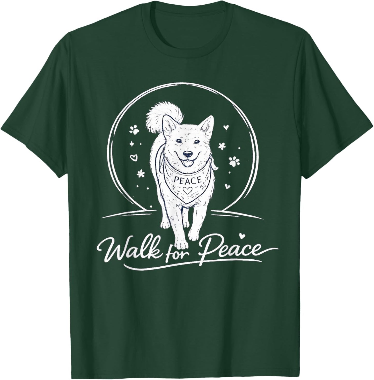 Peaceful Aloka Dog Walk for Peaceful Monks Spreading T-Shirt - T-Shirt | Forest