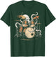 Octopus Playing Drums Retro Rock Drummer T-Shirt - T-Shirt | Forest