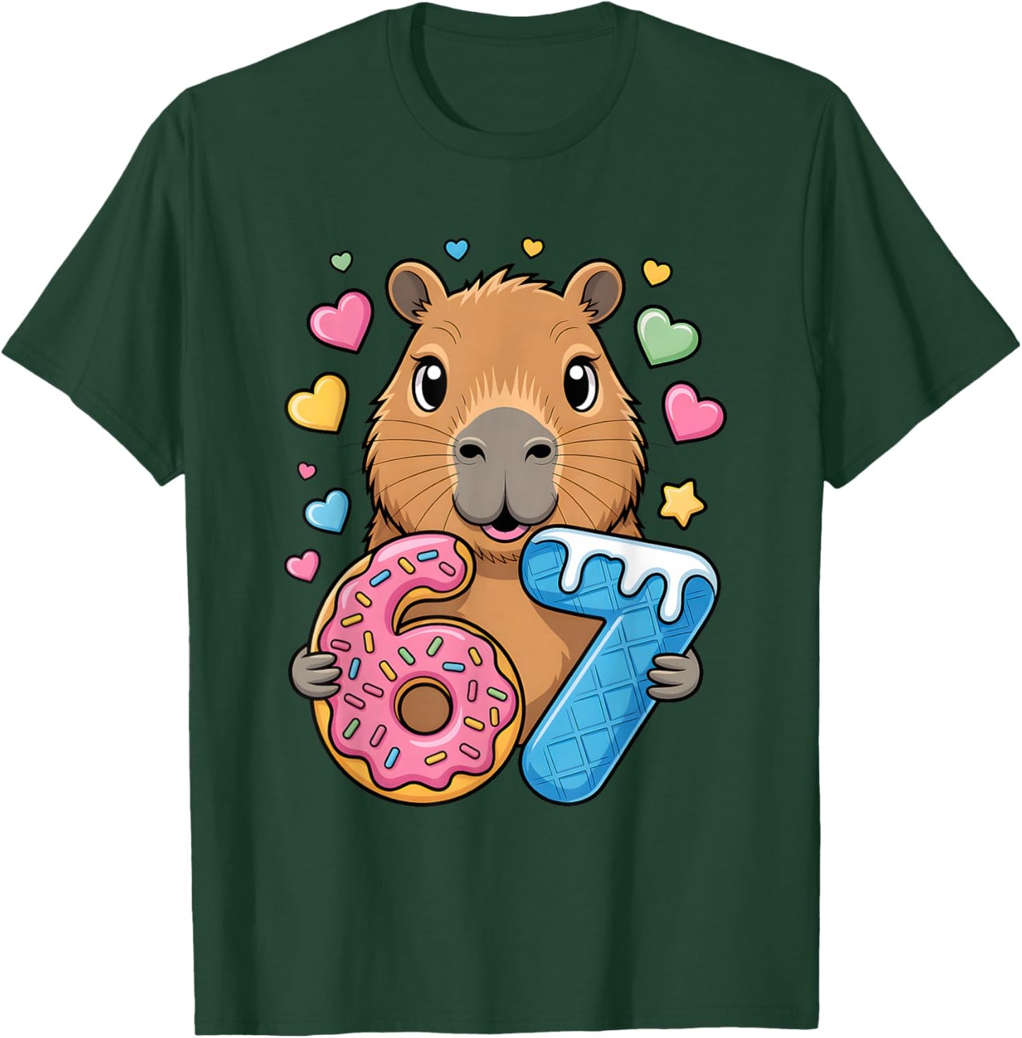 Funny Capybara Six Seven Bruh Meme 67 Gen Alpha Kids Men T-Shirt - T-Shirt | Forest