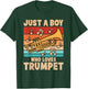 Just A Boy Who Loves Trumpet Funny Trumpeter Music Kids T-Shirt - T-Shirt | Forest