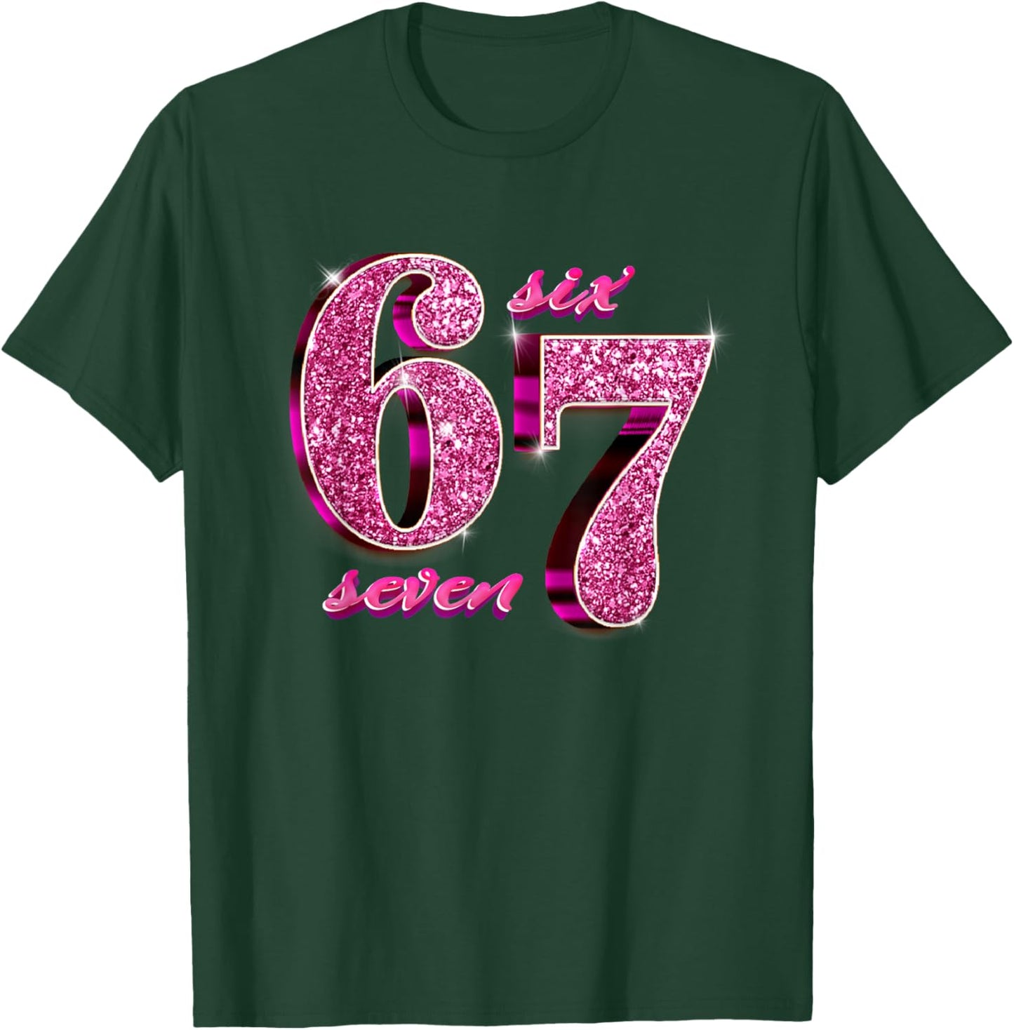 Funny Girls Pink Coquette 67 Six Seven Meme Brainrot T-Shirt - T-Shirt | Forest