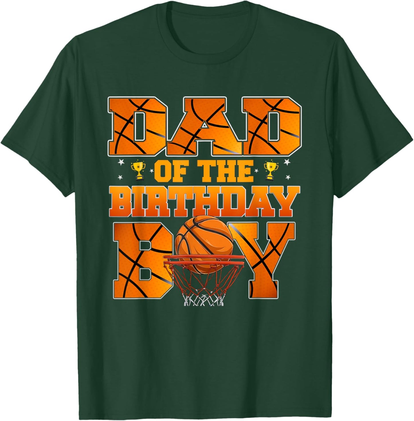 Basketball DAD of The Birthday Boy Family Matching T-Shirt - T-Shirt | Forest
