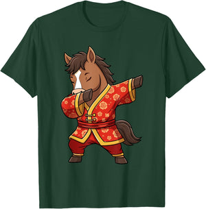 Lunar New Year of The Horse Dabbing Boys Chinese New Year T-Shirt - T-Shirt | Forest