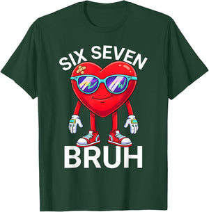 67 Valentine Funny Six Seven Meme Brainrot Heart Kids Bruh T-Shirt - T-Shirt | Forest