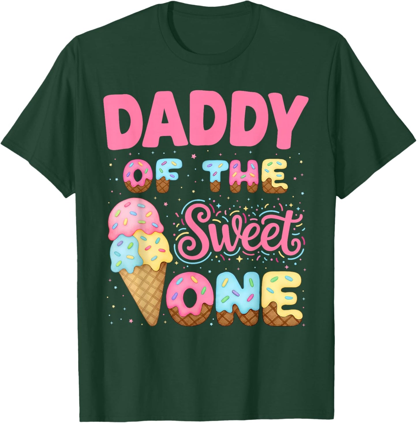 Daddy of The Sweet One Ice Cream Matching Birthday Family T-Shirt - T-Shirt | Forest