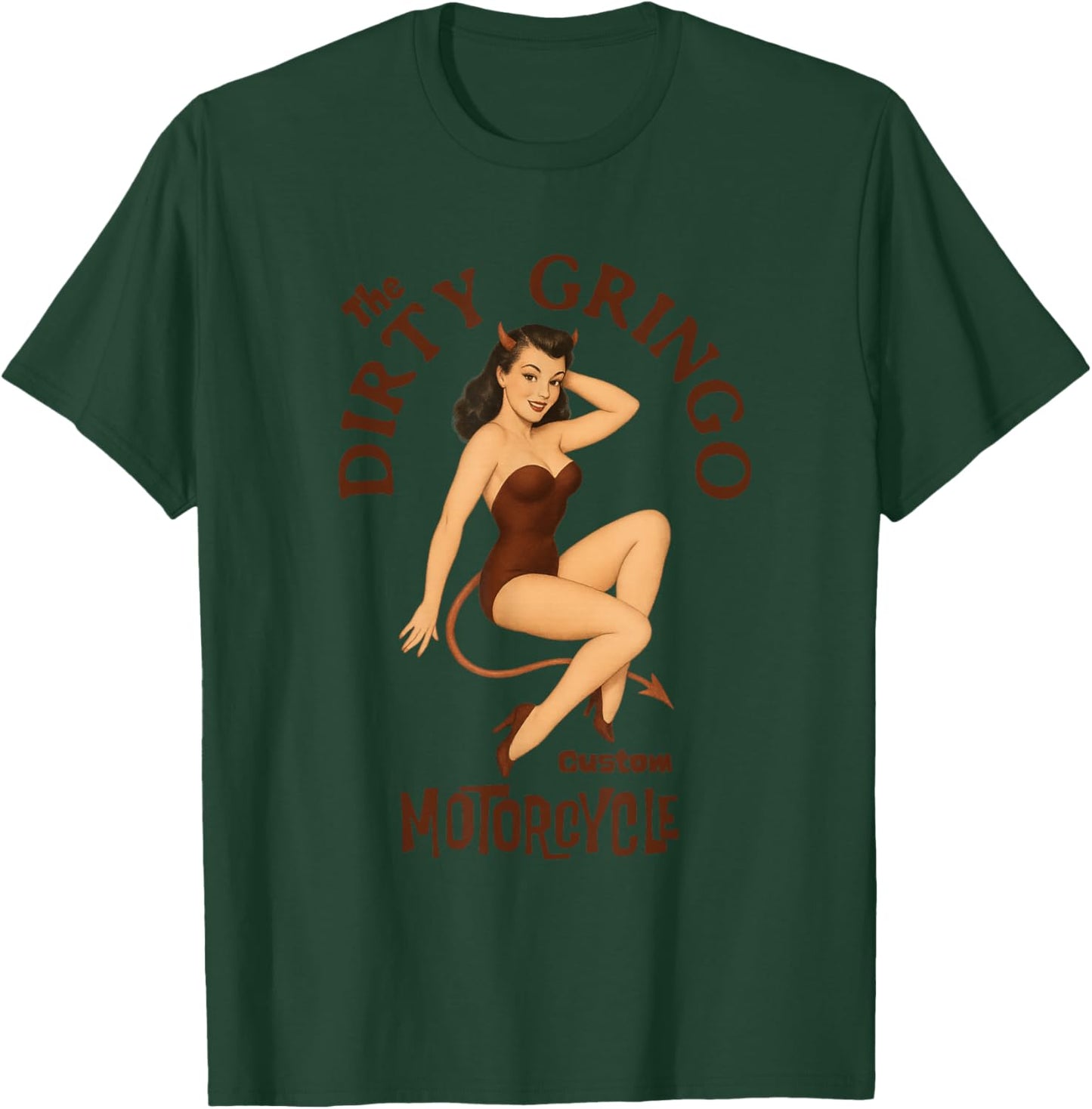 Dirty Gringo WWII Bomber Nose Art Retro Motorcycle Biker T-Shirt - T-Shirt | Forest