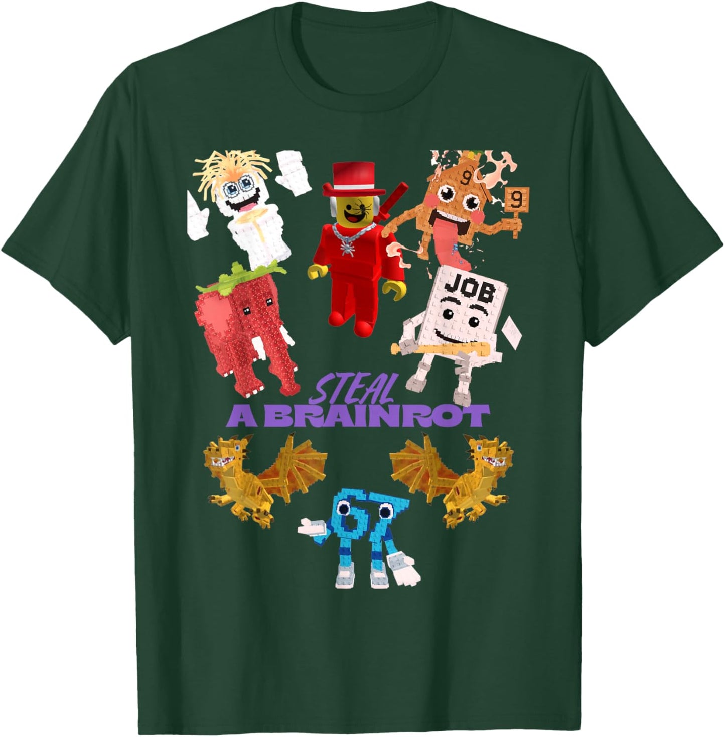 Steal a brainrot T-Shirt - T-Shirt | Forest
