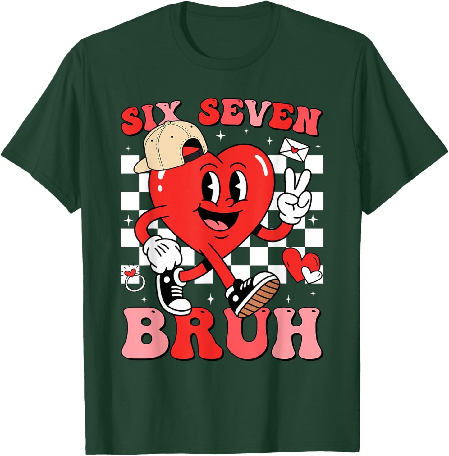 Funny 6 7 Meme Heart Six Seven Bruh 67 Valentine’s Day T-Shirt - T-Shirt | Forest