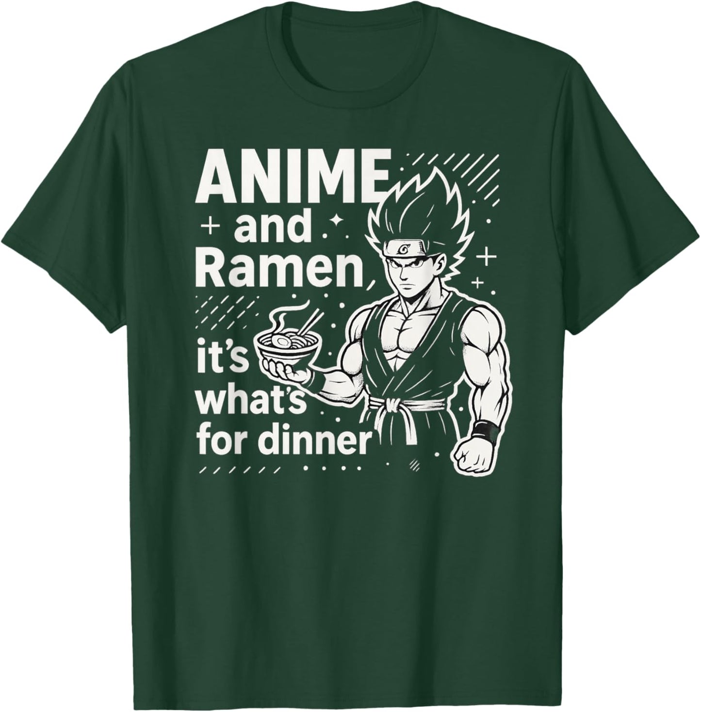 Thunder Tiger Anime Warrior Serving Ramen Fury T-Shirt - T-Shirt | Forest
