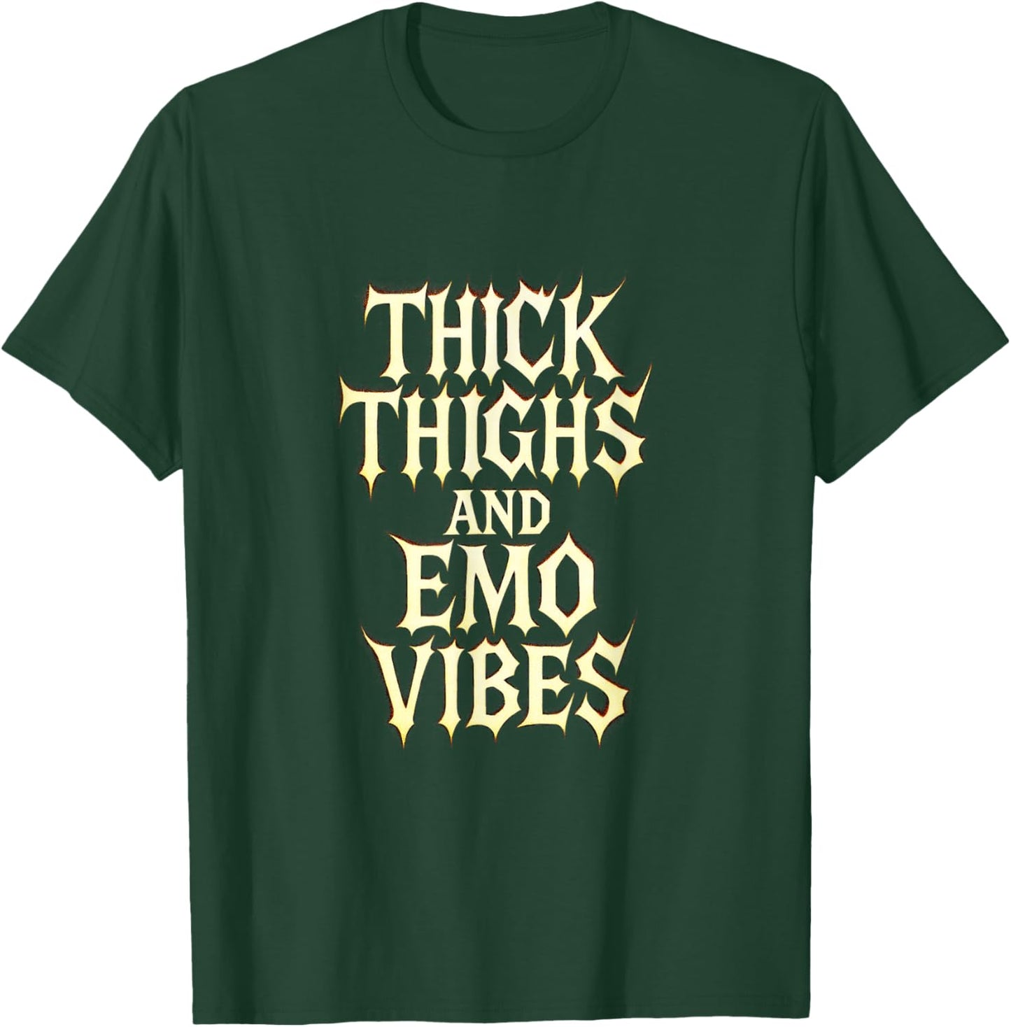 Thick Thighs and Emo Vibes - Goth Alt Style T-Shirt - T-Shirt | Forest