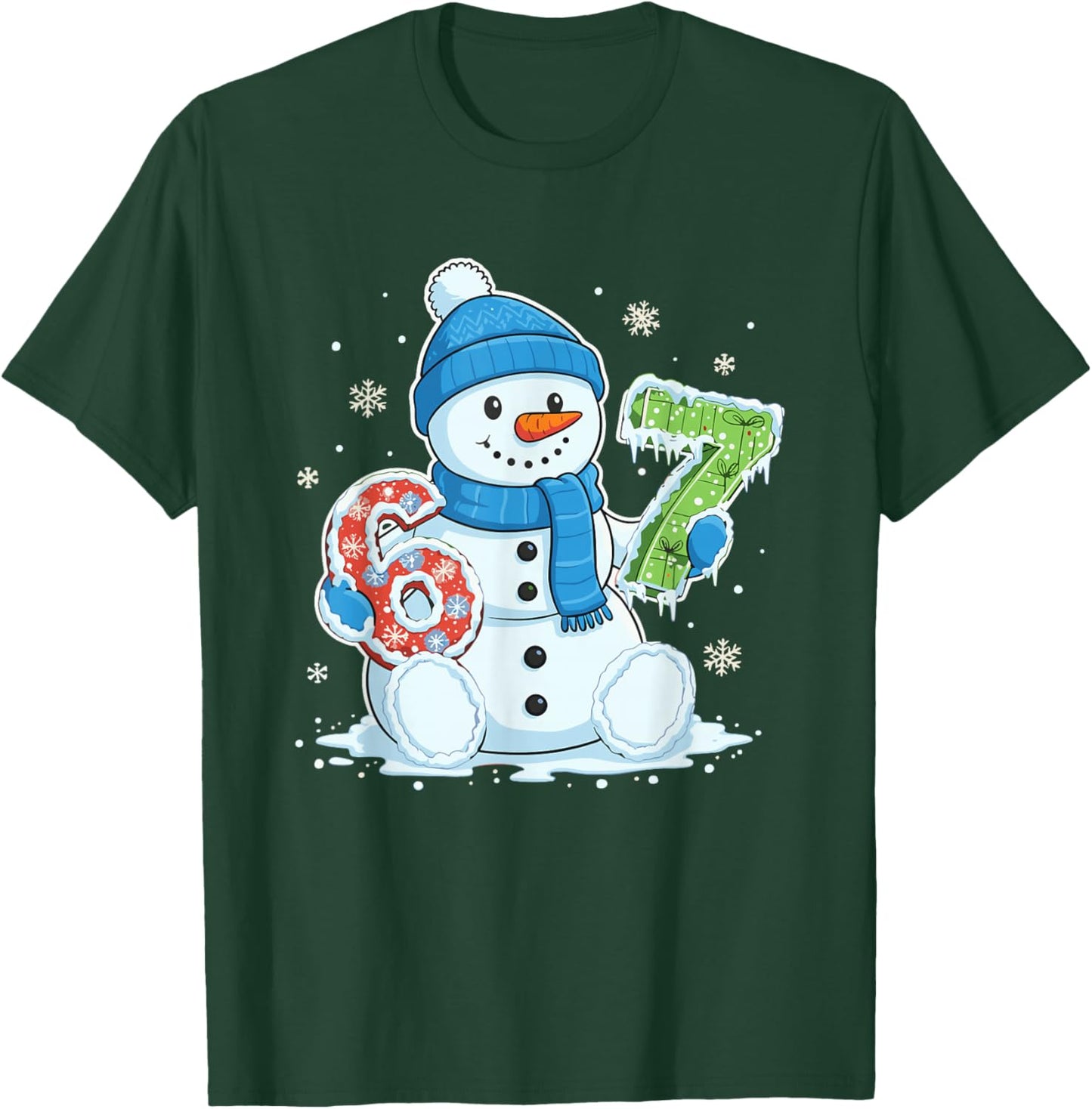 67 Snowman Six Seven Meme Funny Winter T-Shirt - T-Shirt | Forest