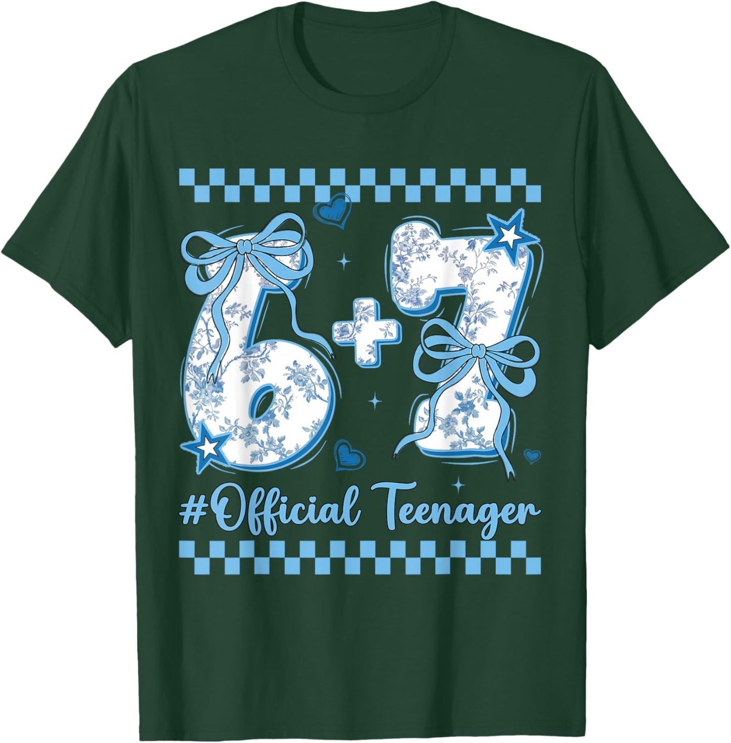 13th Birthday Girls 13 Years Official Teenager six Seven T-Shirt - T-Shirt | Forest