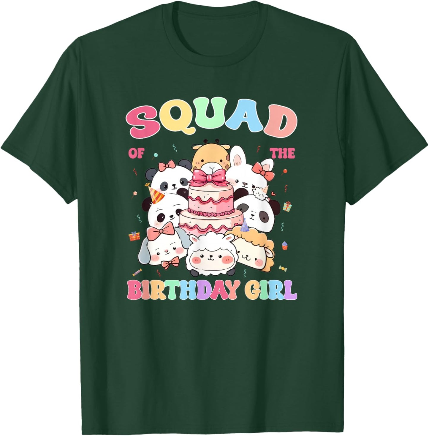 Birthday Family Squish Squad Squad of The Birthday Girl T-Shirt - T-Shirt | Forest