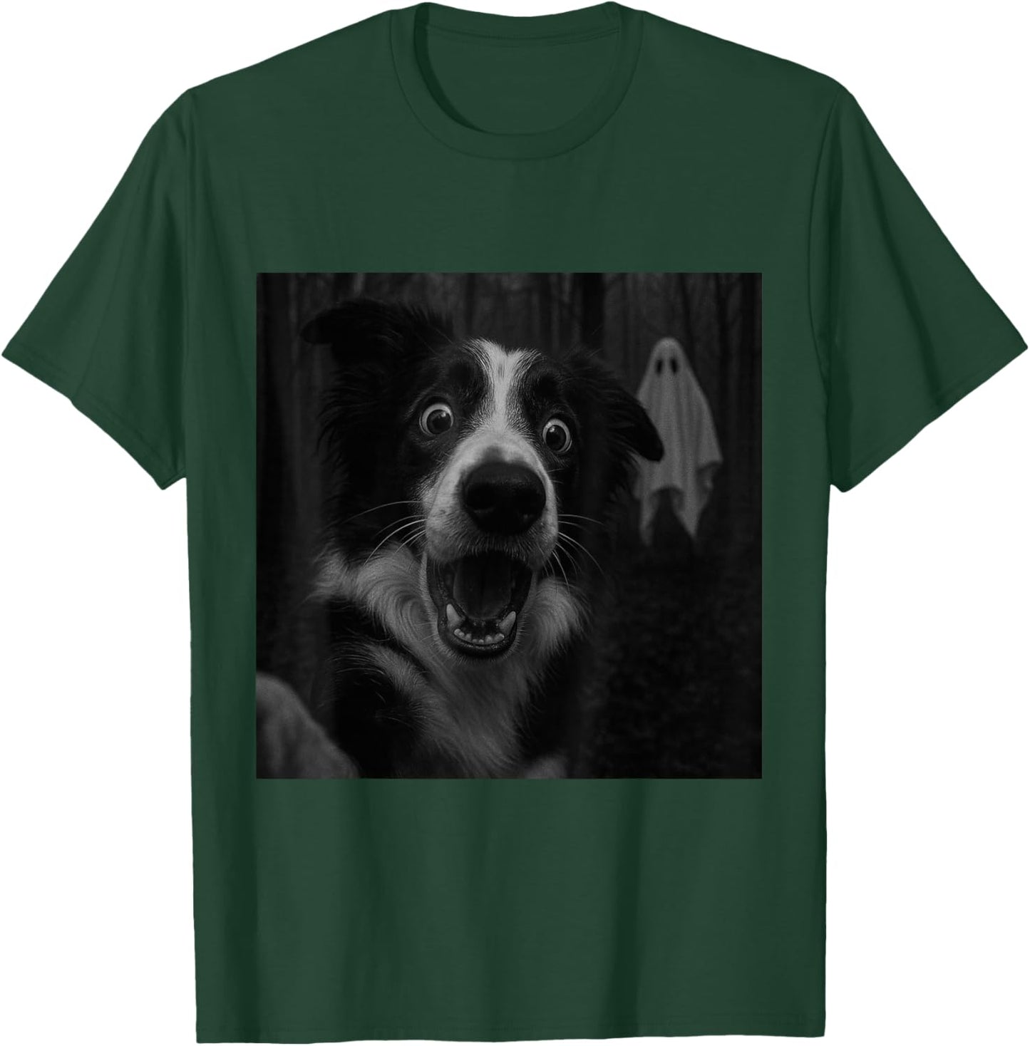 Border Collie Ghost Spooky Halloween T-Shirt - T-Shirt | Forest