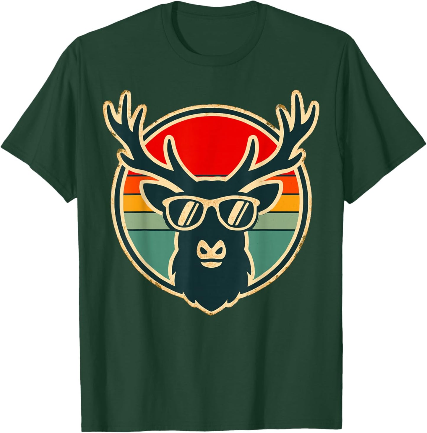 Retro Elk with Sunglasses T-Shirt - T-Shirt | Forest