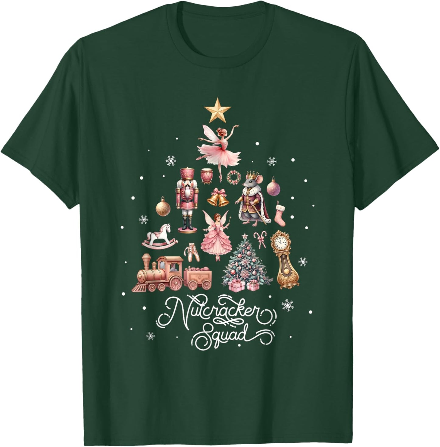 Christmas Nutcracker Squad Ballet Dance Women Kids Girls T-Shirt - T-Shirt | Forest