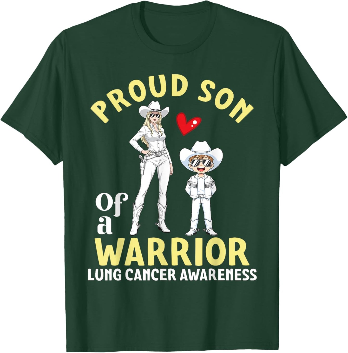 Proud Son of A Warrior Lung Cancer Awareness Support Mother T-Shirt - T-Shirt | Forest