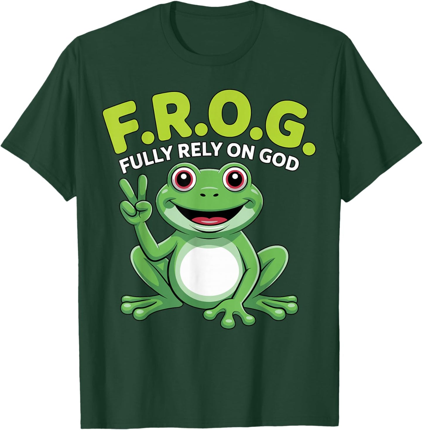 F.R.O.G. Fully Rely On God Christian T-Shirt - T-Shirt | Forest