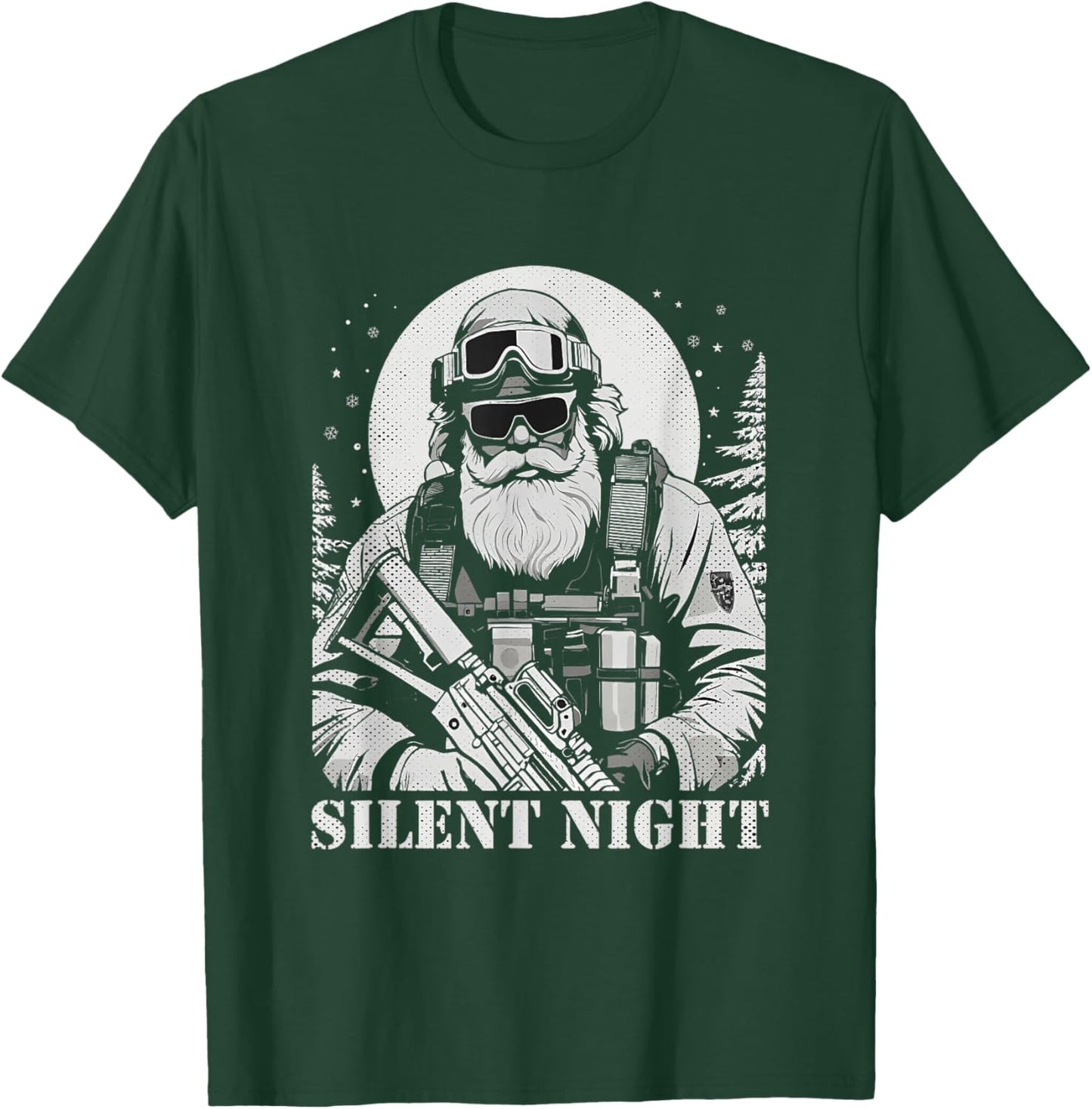 Veteran Santa Claus Patriotic American Soldier Vets Xmas T-Shirt - T-Shirt | Forest