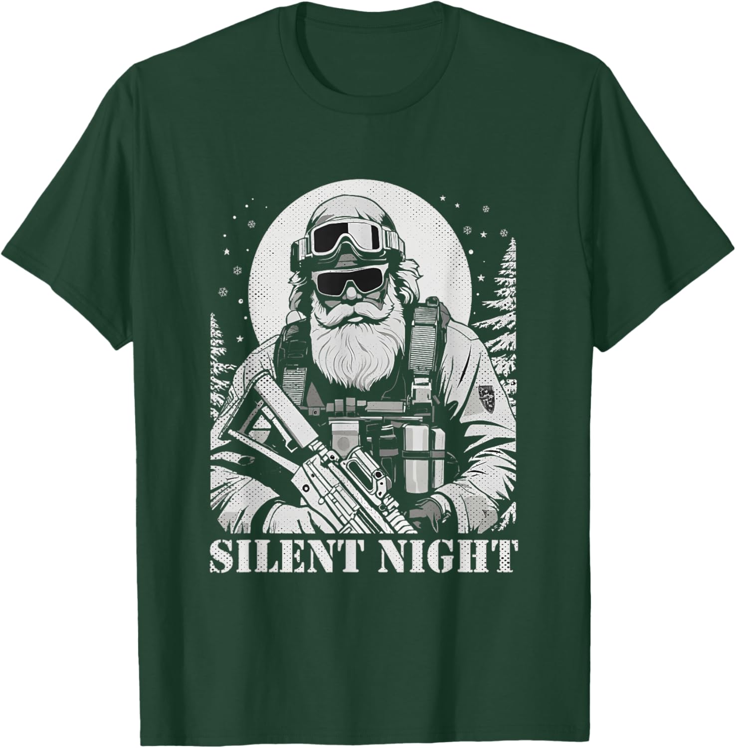 Veteran Santa Claus Patriotic American Soldier Vets Xmas T-Shirt - T-Shirt | Forest