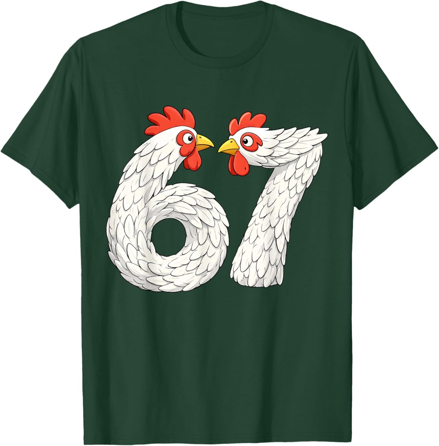 67 Chicken Meme Six Seven Funny Kids Teens Chickens T-Shirt - T-Shirt | Forest