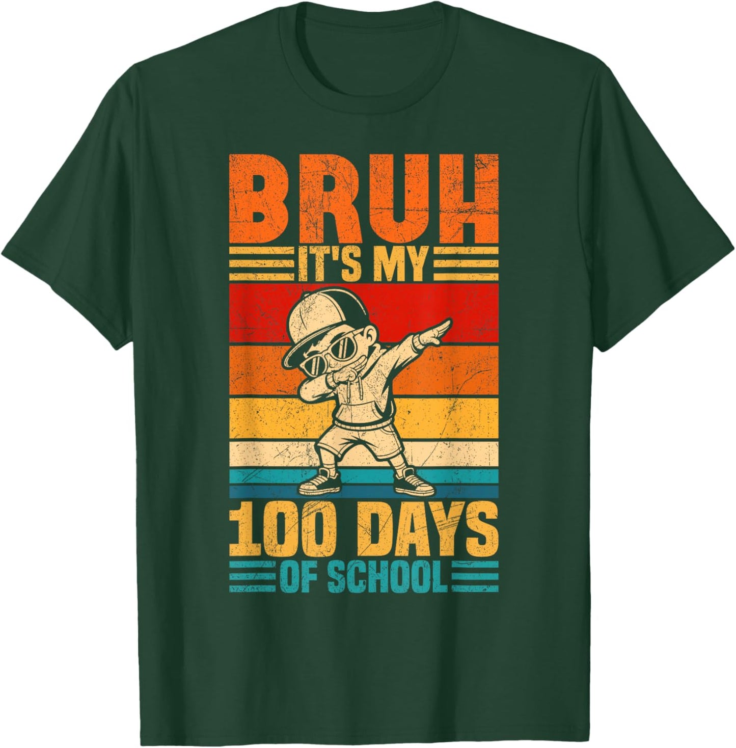 100 Days of School Boys 100th Day of School Kids T-Shirt - T-Shirt | Forest
