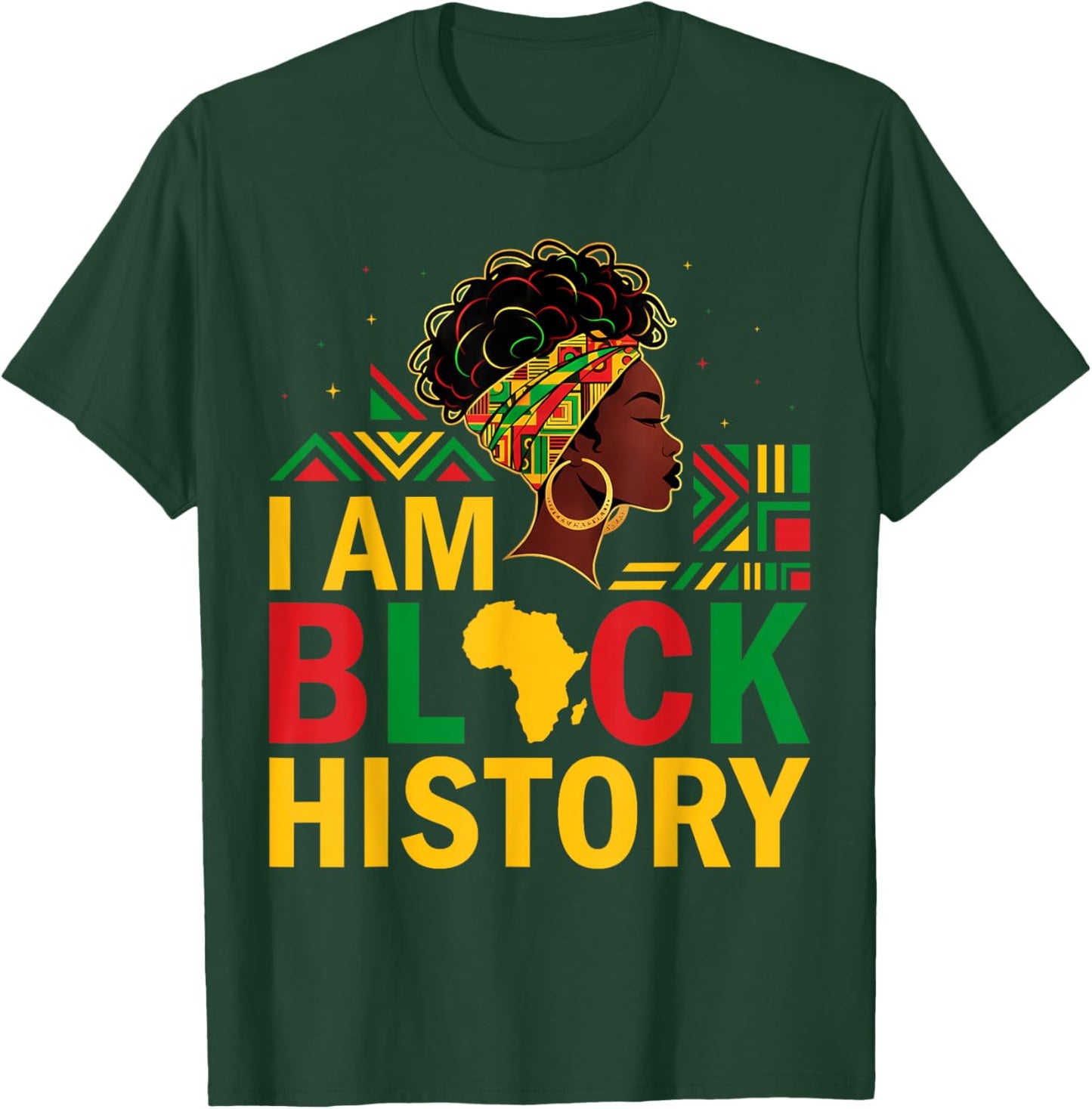 Girl Black History Month African American Afro Girls Women T-Shirt - T-Shirt | Forest