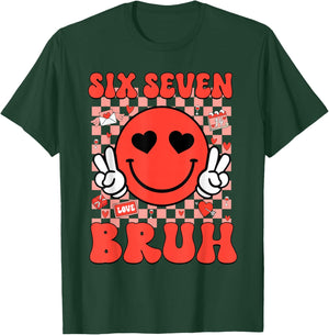 67 Meme Six Seven 6 7 Bruh Valentine Heart Boys Girls Kids T-Shirt - T-Shirt | Forest