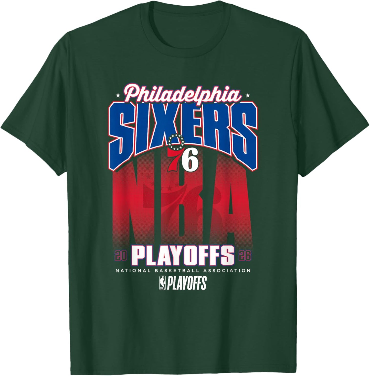 NBA Official 2026 Playoffs Philadelphia 76ers Fade T-Shirt - T-Shirt | Forest