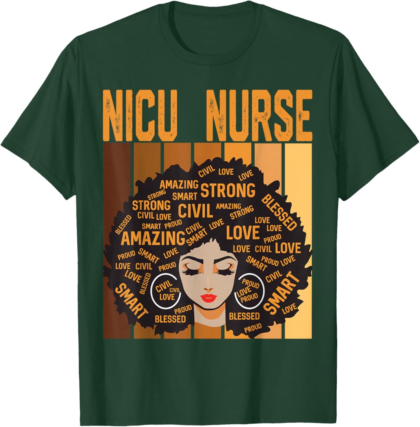 NICU Nurse Powerful Black History Month Black Pride Design T-Shirt - T-Shirt | Forest